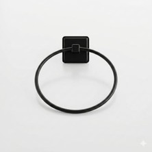 Enyaza Home Siyah Yuvarlak Metal Havluluk, Yapışkanlı Montaj, Banyo Aksesuar