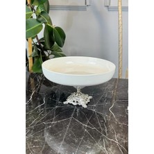Enyaza Home Porselen Gümüş Ayaklı Detaylı Sunum Kasesi, 1478141231217