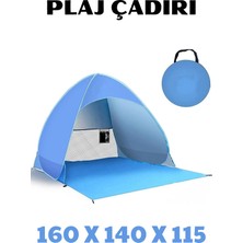 Özbience Tam Otomatik Gölgelik Plaj Çadırı 160X140X115CM, Su Geçirmez, Pratik Kullanım