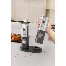 Enyaza Home Neutron Pilli LED Işıklı Tuz ve Karabiber Öğütücü Ikili Set