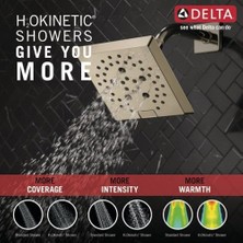 Enyaza Home 5-Spray H2OKINETIC Raincan Duş Başlığı, Parlak Nikel Duş Başlığı, Kare Duş Başlığı, Duş Başlığı, Su Tasarruflu Duş Başlığı, Lumicoat Parlak Nikel 52664-PN-PR