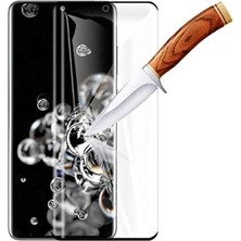 Enyaza Home Galaxy S21 Ultra ile Uyumlu Pet Full Ekran Koruyucu Siyah