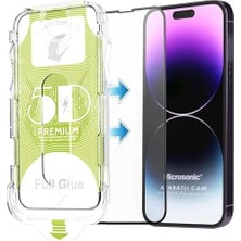 Enyaza Home Ekran Koruyucu 15 Pro Max Için Uygulama Aparatlı Tam Kapatan Ekran Koruyucu Siyah