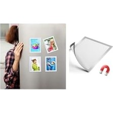 Enyaza Home Hdg 10 Adet Mıknatıslı Şömiz Manyetik Resim Çerçeve Şeffaf Magnet Şömiz Dosya 10X15 cm - Gri Kenarlı