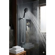 Enyaza Home Siyah Duş Başlığı – Yüksek Basınçlı, Su Tasarruflu, Kolay Montaj, Kireç Önleyici, Banyo Aksesuarı