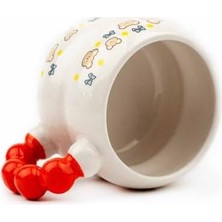 Enyaza Home Küçük Ayı Baskılı E Yapımı Krem Parlak Harmoni Kupa - El Işçiliği Hediyelik Kupa Bardak