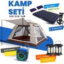 Özbience Taşınabilir 2-4 Kişilik Otomatik Kamp Çadırı Seti ve Aksesuarlar