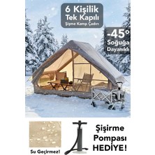 Özbience 6 Kişilik 4 Mevsim Su Geçirmez Şişme Kamp Çadırı 300X210 cm