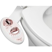 Mabeyn Bidet Neo 120 - Kendi Kendini Temizleyen Başlık, Tatlı Su Elektrikli Olmayan Bide Eklentisi, Klozet Kapağı Için, Ayarlanabilir Su Basıncı, Arka Yıkama (Gül Altın)