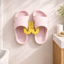 Basart İkili Terlik Askılığı Duvara Yapışan Banyo Terlik Tutucu Delmeden Montaj Çok Renkli