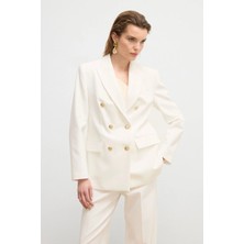 Love My Body Moda Tutkusu Kruvaze Gabardin Ceket Kemik 119M2294000