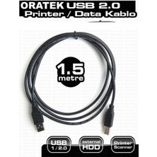 Oratek Canon GX6040 Gı-46 1.5 Metre Yazıcı Kablosu - USB A To B Printer Cable | Tüm Markalara Uyumludur. 1.5mt
