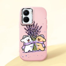 Ucuc Vivo Y16/Y02S Uyumlu Darbe Emici Kamera Korumalı Pembe Silikon Özel Baskı Desenli Kılıf