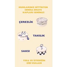 Enyaza Home Black Cupid Ahşap Saplı Kalp Desenli Emaye Sos Tavası 1,3 Litre