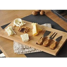 Enyaza Home Diğer Bambu Peynir Sunum Tabağı, Meyve Yiyecek Tahta Sunum Tabağı 4 Parça