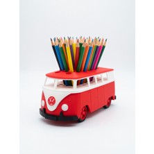 My Craft 3D MYCRAFT3D Minibüs Tasarım Kahverengi Kalemlik 3D Yazıcı Baskı Honeycomb Petek Kapaklı Masaüstü Aksesuarı