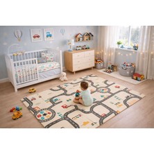 Monimu Baby Katlanabilir Çift Taraflı Oyun Matı-Oyun Halısı 200X130X1CM (Taşıma Çantalı)