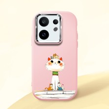 Ucuc Vivo X200 Fe Uyumlu Darbe Emici Kamera Korumalı Pembe Silikon Özel Baskı Desenli Kılıf