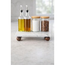 Enyaza Home Doğal Mermer Yağlık Altlığı Standı 23X11,5 cm - Mutfak Düzenleyici Sabunluk Organizer