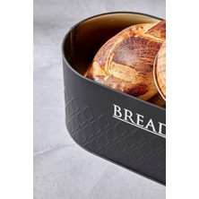 Enyaza Home Ucr Home Yeni Desen Detaylı Premium Metal Ekmeklik, Siyah
