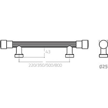 Enyaza Home Altın 22 cm Çekme/sürgü Kapı Kolu