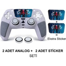 Cosmostech Ps5 Dualsense Analog Başlık + Sticker Seti | Spider Tasarım | 2 Analog + 2 Sticker