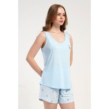 Vienetta Kadın P.vıscon Ip Askılı Şortlu Pijama Takım, 512231