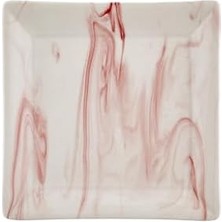 Enyaza Home Setabianca Pembe Mermer Görünümlü 4lü Pasta Tabağı 18 cm