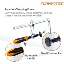 Enyaza Home Powertec 71410 Mft Masa ve Kılavuz Ray Sistemi Için Hızlı Vidalı Kılavuz Ray Kelepçesi, 13,7 cm Kapasite x 5,9 cm Boğaz Derinliği - 2 Paket