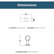 Enyaza Home 2" (51 Mm) Francisco Akrilik Bar Topuzu/mat Siyah ve Şeffaf