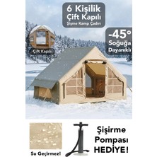 Özbience 6 Kişilik 4 Mevsim Su Geçirmez Çift Kapılı Kamp Çadırı 300X210 cm