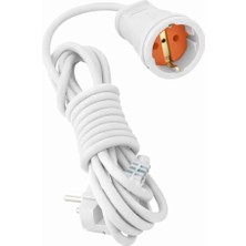 Enyaza Home Ufo 5 Metre Seyyar Uzatma Kablosu, Dişi-Erkek Topraklı Fiş, 1.sınıf Kaliteli Bakır Kablo 5m, Beyaz Renk