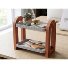 Mays 3D Studio 2 Katlı Dekoratif Organizer Raf – 3D Baskı Masaüstü Düzenleyici