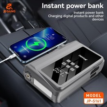 Enyaza Home 30000MAH Araç Akü Takviye Cihazı Hava Kompresörü Powerbank LED Işıklı Dijital Göstergeli 3-150 Psı Lastik Şişirme USB Çıkışlı Type-C Şarjlı Acil Durum Cihazı | JP-S161
