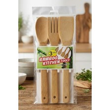 Enyaza Home Smartizi 3 Parça Doğal Ahşap Mutfak Gereçleri Seti - Çizilmez Tahta Kaşık ve Spatula - Granit, Teflon ve Seramik Tavalar Için Güvenli