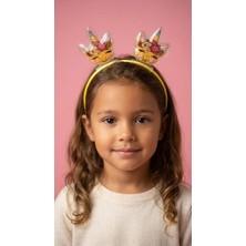 Katia & Bony Kız Çocuk 3D Unicorn Parıltılı Sarı Taç