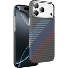 Enyaza Home - 17 Pro Max ile Uyumlu Kevlar Yatay Renkli Ince Woven ile Uyumlu Kılıf