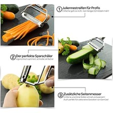 Enyaza Home Sebze Soyucu, Szyıkuer Paslanmaz Çelik 2'si 1 Arada Jülyen Sebze Soyucu Havuç Patates Kavun Aleti Sebze Meyvesi Için Mükemmel