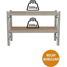 Rafiste Ağır Yük Rafı Çalışma Tezgahı 2'li H1200