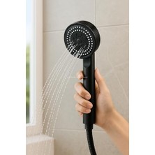 Enyaza Home Turbo Duş Başlığı, Yüksek Basınçlı El Duşu, 5 Fonksiyonlu Duş Başlığı (Siyah Turbo Set)