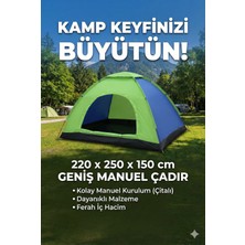 Özbience 6 Kişilik Su Geçirmez Kamp Çadırı, Kolay Kurulum, Çantalı, Aile Boyu