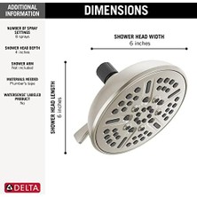 Enyaza Home 8-Sprey Fırçalanmış Nikel Duş Başlığı, Duş Başlığı Fırçalanmış Nikel, Duş Başlıkları, 2.5 Gpm Akış Hızı, Spotshield Nikel 75898SN
