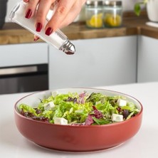 Enyaza Home Porsima 15332 2'li Cam Gövdeli Metal Krom Kapaklı Tuzluk Biberlik - Baharatlık Karabiberlik Seti - 50 ml