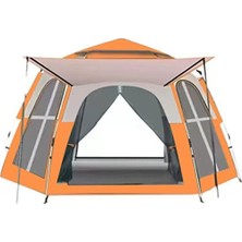 Özbience Dayanıklı 5 Kişilik Altıgen Otomatik Kamp Çadırı, Kolay Kurulum