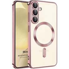 Microsonic Samsung Galaxy A37 Kılıf Magsafe Luxury Electroplate Rose Gold