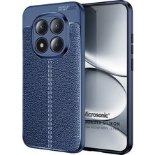 Microsonic Xiaomi Note 14 Pro 5g Kılıf Deri Dokulu Silikon Lacivert