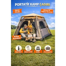 Özbience Su Geçirmez 4-6 Kişilik Şişme Kamp Çadırı 220X220X190 cm