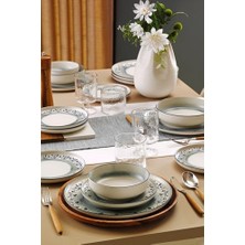 Enyaza Home Kütahya Porselen Indigo Bloom 24 Parça 6 Kişilik Yemek Takımı