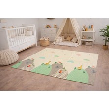 Monimu Baby Katlanabilir Çift Taraflı Oyun Matı-Oyun Halısı 200X130X1CM (Taşıma Çantalı)