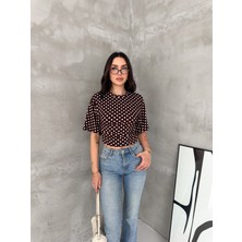 Noa Noa Kısa Kollu Puantiyeli Bluz